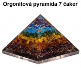Orgonitová pyramida 7 čaker, vel. 8x6 cm
