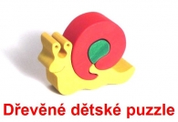 Šnek dřevěné dětské skládací puzzle