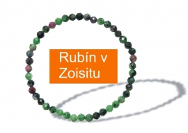 Rubín v Zoisitu 4mm broušený náramek 