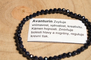 Avanturín modrý - náramek 4mm broušený