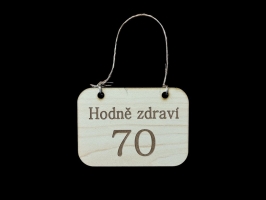 70 let cedulka s věkem na láhev