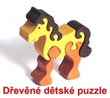 Koníček kůň dřevěné dětské skládací puzzle