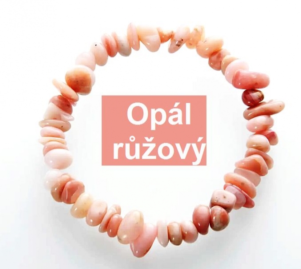 Opál růžový - náramek minerál šperk význam