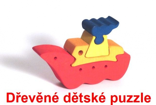 Loď dřevěné dětské skládací puzzle