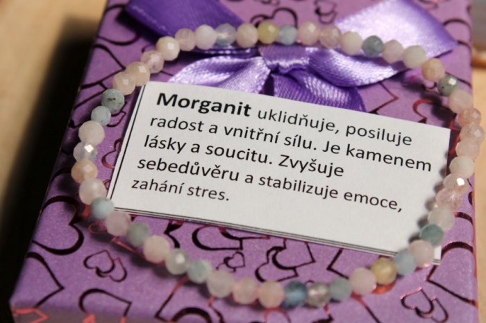 Morganit - náramek minerál 4mm broušený eshop