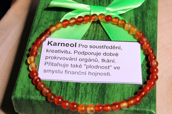 Karneol - náramek 4 mm kulička eshop