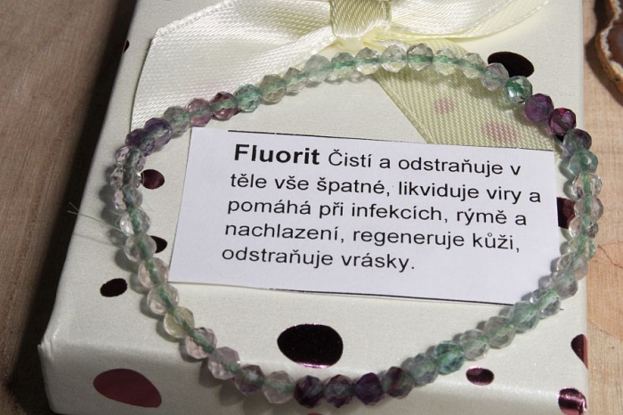 Fluorit - náramek 4mm broušená kulička eshop