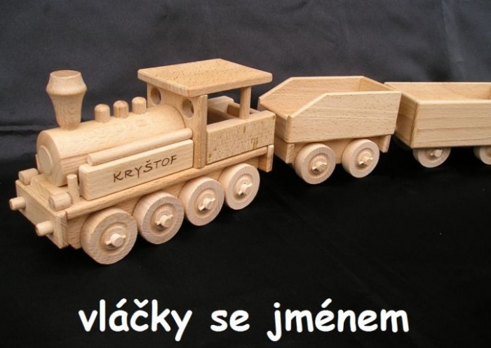 Velká lokomotiva s uhlákem a věnováním