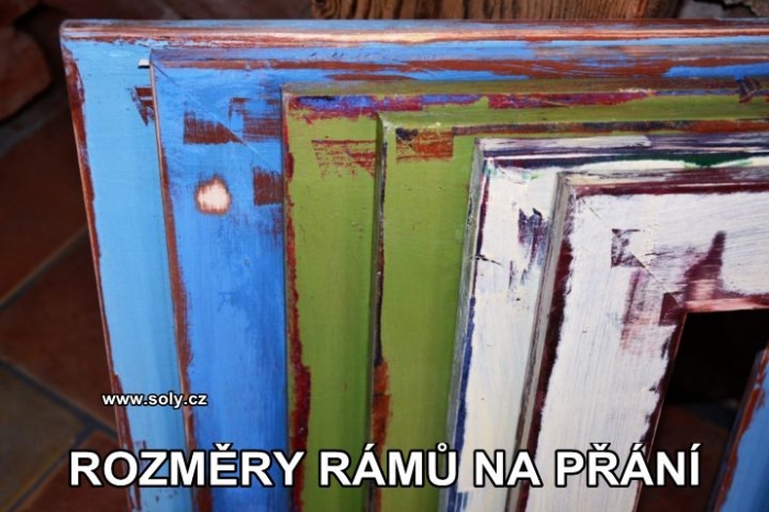 Dřevěné retro rámy na obrazy, fotky